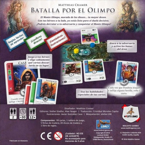 Batalla por el Olimpo juego de mesa