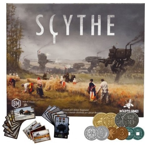 Scythe + 80 monedas metalicas - edicion en castellano + Promos