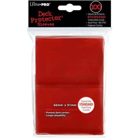 100 Fundas Protectoras Ultra Pro Rojas. Tamaño 66x91