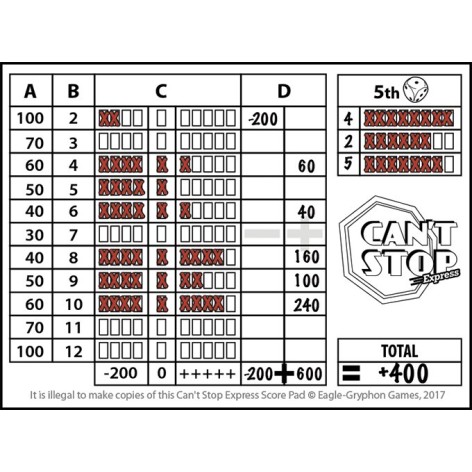 Cant Stop Express - juego de dados