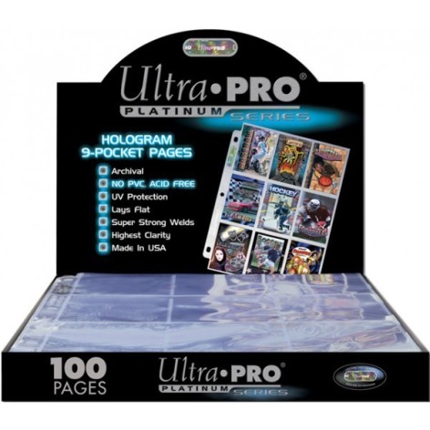 100 Hojas de 9 bolsillos Album Platinum Ultra Pro
