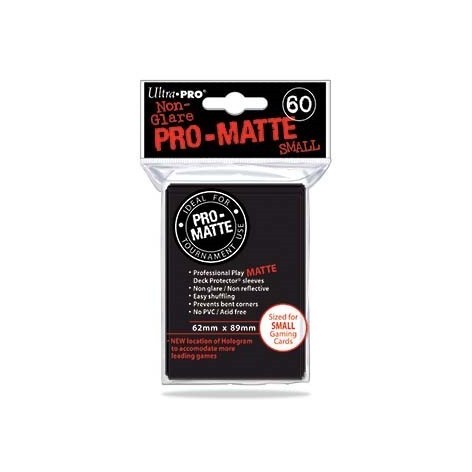 60 Fundas Protectoras Ultra Pro Negras Pro Matte. Tamaño 62x89