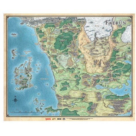 Dungeons and Dragons: Mapa de Faerun - suplemento de rol