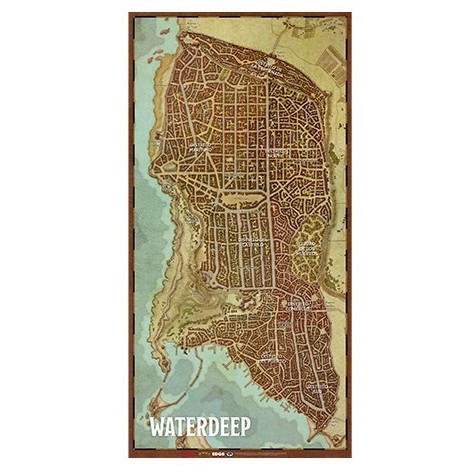Dungeons and Dragons: Mapa de la ciudad de Waterdeep - suplemento de rol
