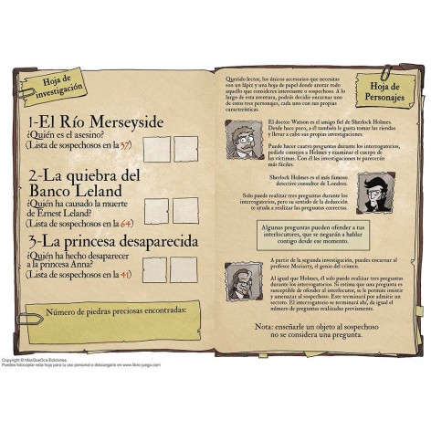 Libro Juego Sherlock Holmes y Moriarty Asociados - Libro juego