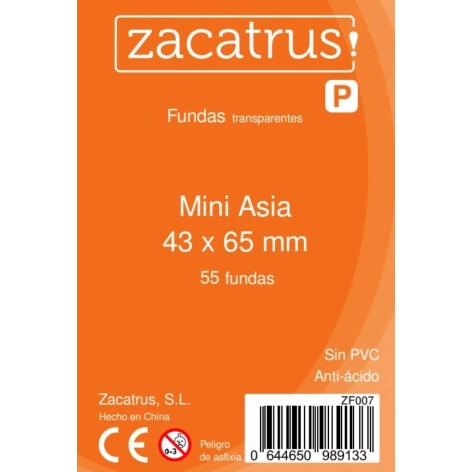 Fundas Protectoras Zacatrus Mini Asia (55 UD)  - Tamaño 43x65 MM