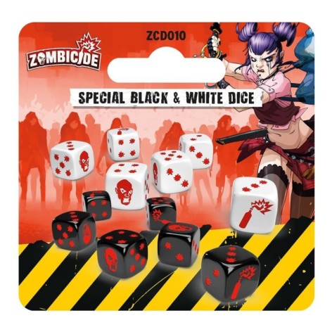 Zombicide Segunda Edicion: Special Black and White Dice (castellano) - accesorio juego de mesa