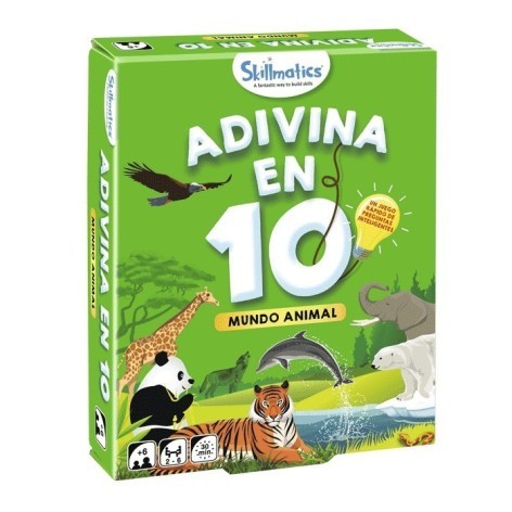 Adivina en 10: Mundo Animal - juego de cartas para niños