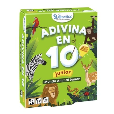 Adivina en 10: Mundo Animal Junior - juego de cartas para niños