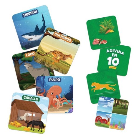 Adivina en 10: Mundo Animal Junior - juego de cartas para niños