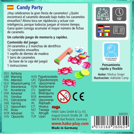 Candy Party - juego de mesa para niños de Haba
