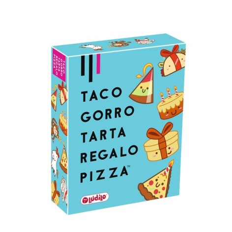 Taco, Gorro, Tarta, Regalo, Pizza - juego de cartas
