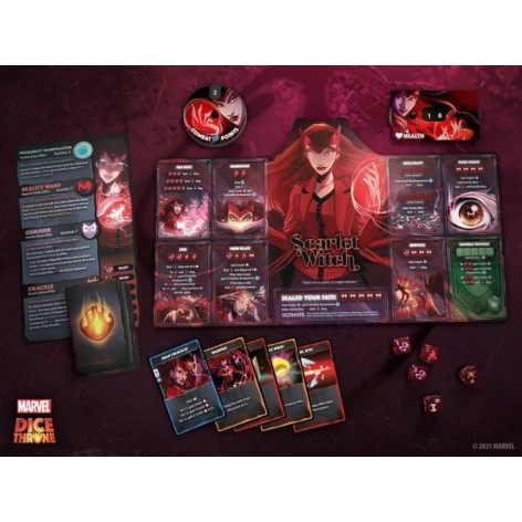 Marvel Dice Throne: Scarlet Witch v. Thor v. Loki v. Spider-Man - juego de cartas