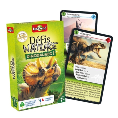 Desafios de la Naturaleza: Dinosaurios I - juego de cartas para niños 