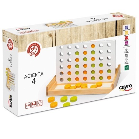 Acierta 4 Madera - juego de mesa