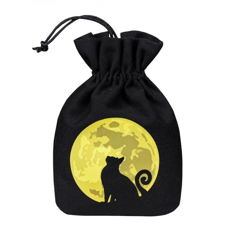 Bolsa para dados Negra The Mooncat (brilla en la oscuridad) - accesorio juego de rol