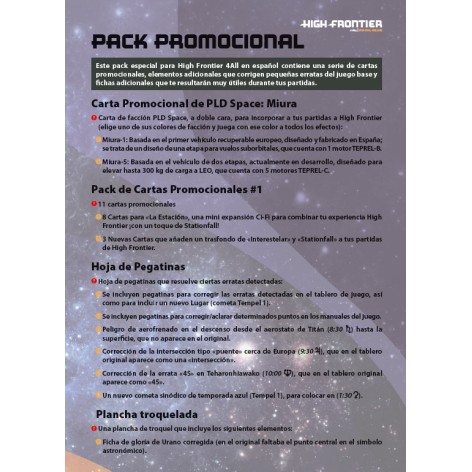 High Frontier 4 All: Pack Promocional (castellano) - expansión juego de mesa