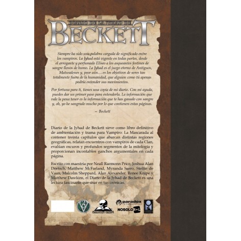 Vampiro V20: Diario de la Jyhad de Beckett - suplemento de rol