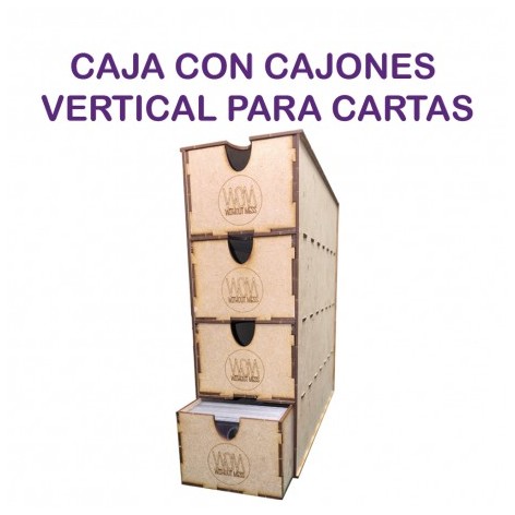 Caja con Cajones Verticales para Cartas - accesorio juego de mesa
