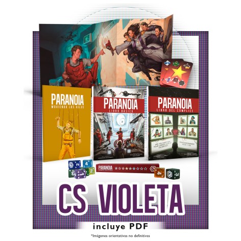 Pack Paranoia CS Violeta + Copia Digital (Castellano) - Juego de rol