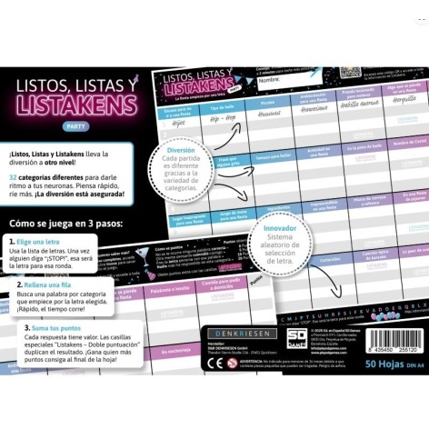 Listos, Listas y Listakens - Party - Juego de mesa