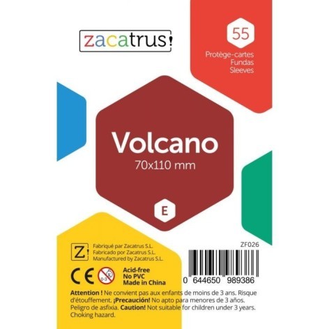 Fundas Zacatrus Volcano 70x110mm (55und) - accesorio juegos de cartas