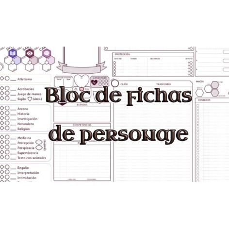 Isphanya: Bloc de fichas de personaje - Suplemento de rol