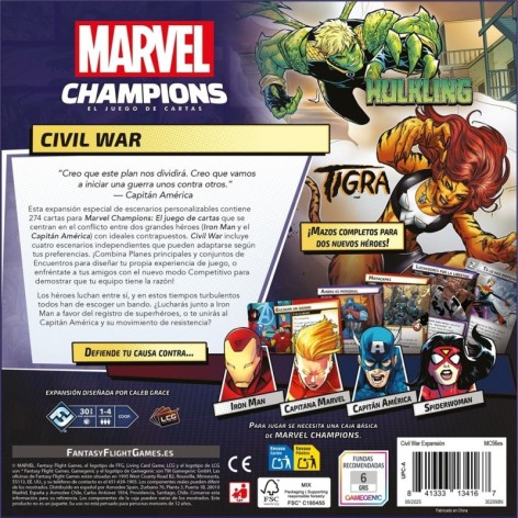 Comprar Marvel Champions: Civil War - expansión juego de cartas