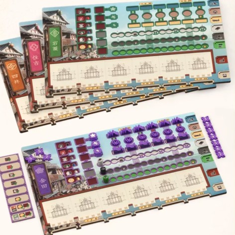 Nippon: Zaibatsu detalle de los tableros de jugador