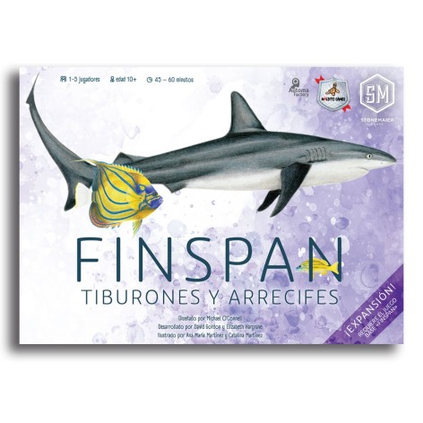 Portada del juego de mesa Finspan: Tiburones y Arrecifes
