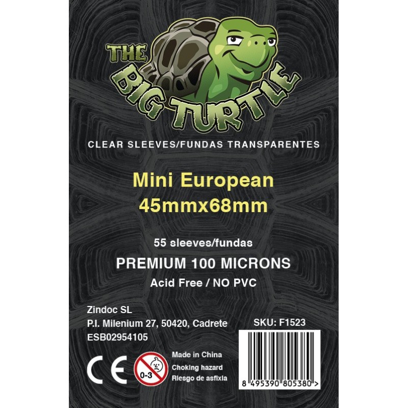 Fundas Protectoras The Big Turtle Standar Mini Euro  Premium - Tamaño 45x68 MM - accesorios para cartas