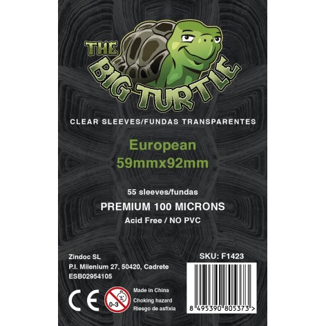 Fundas Protectoras The Big Turtle European Premium - Tamaño 59x92 MM - accesorio para juegos de cartas