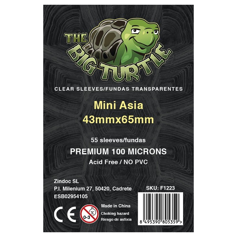 Fundas Protectoras The Big Turtle Standar Mini Asia Premium - Tamaño 43x65 MM - accesorios para cartas