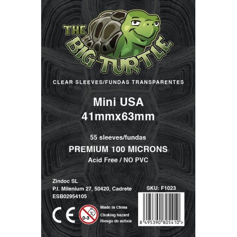 Fundas Protectoras The Big Turtle Standar Mini USA Premium - Tamaño 41x63 MM - accesorios para cartas