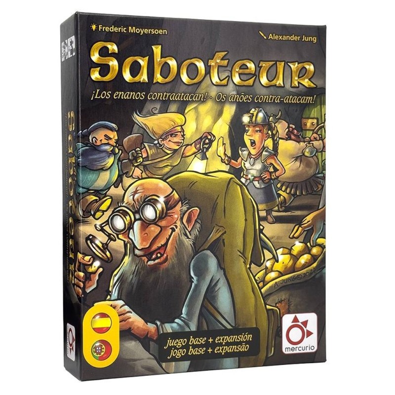 Portada del juego de cartas Saboteur y Los Enanos Contraatacan | Nueva Edicion