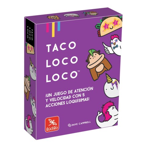 Portada del juego de cartas Taco, Loco, Loco