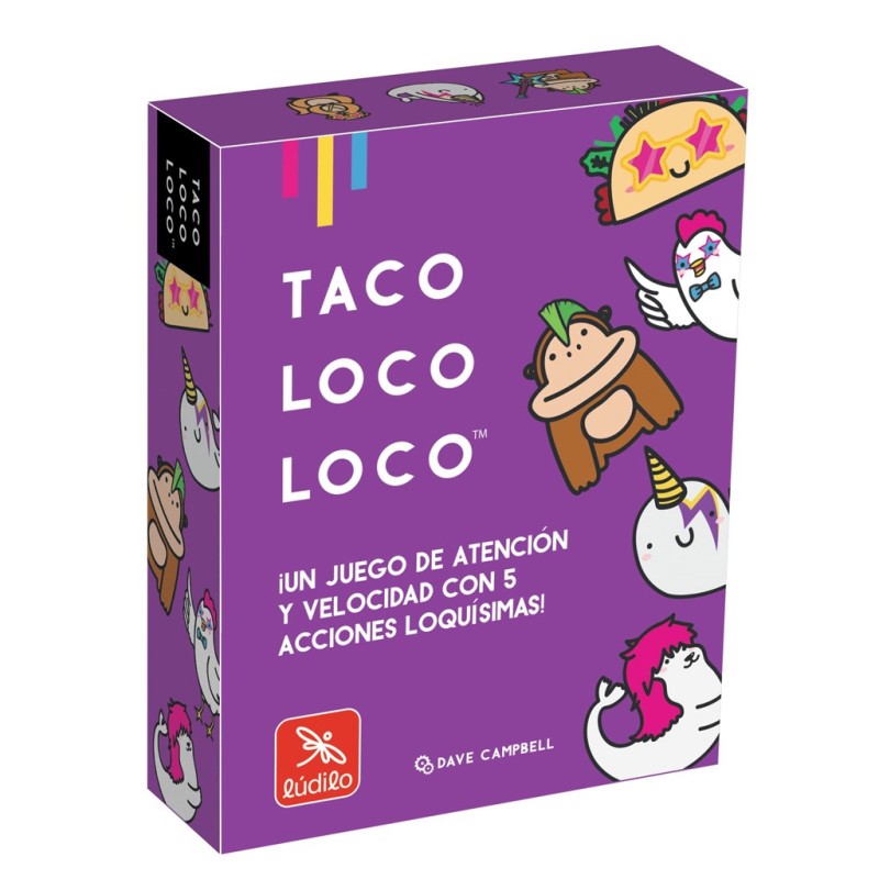 Portada del juego de cartas Taco, Loco, Loco