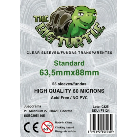 Fundas Protectoras The Big Turtle Standar - Tamaño 63,5x88 MM - accesorio para juegos de cartas