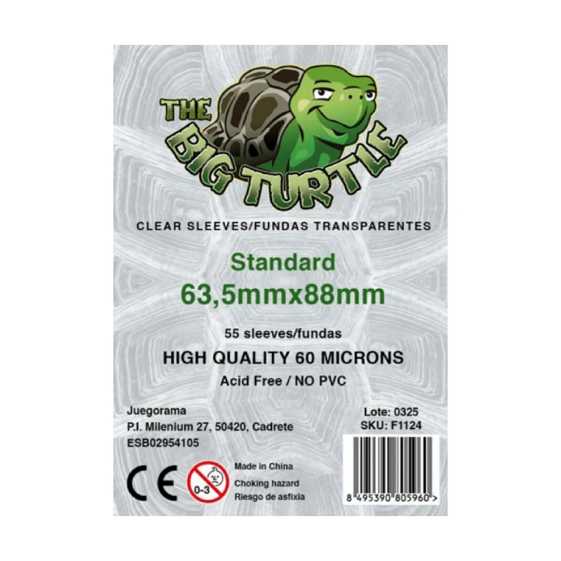 Fundas Protectoras The Big Turtle Standar - Tamaño 63,5x88 MM - accesorio para juegos de cartas