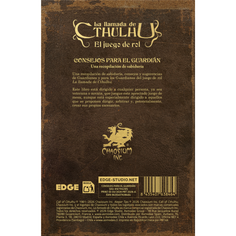 La llamada de Cthulhu: Consejos para el Guardian - suplemento de rol