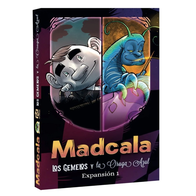 Portada de la expansión Madcala: Los Gemelos y la Oruga Azul