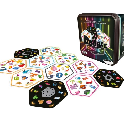 Componentes del juego de cartas del juego de cartas Dobble Connect Power Up
