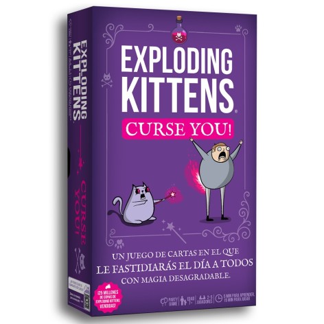 Portada del juego de cartas Exploding Kittens: Curse You (castellano)