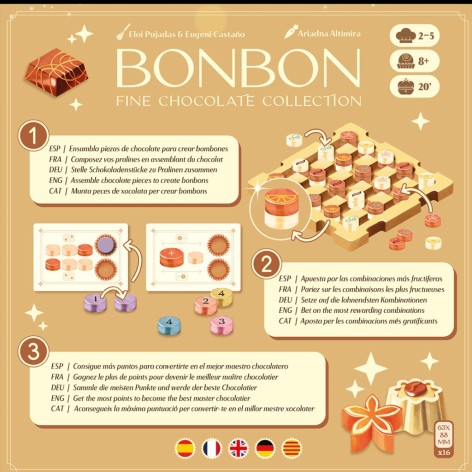 Contraportada del juego de mesa Bonbon
