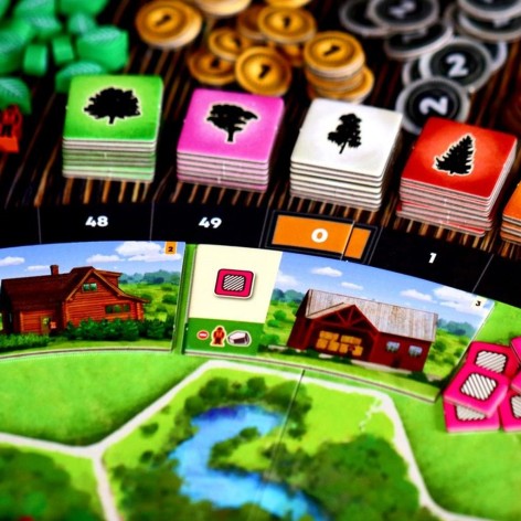 Componentes del juego de mesa Forestry (castellano)