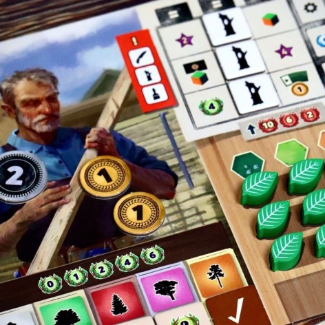 Componentes del juego de mesa Forestry (castellano)