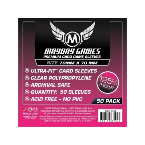 50 Fundas Cuadradas Premium Mayday 70x70mm